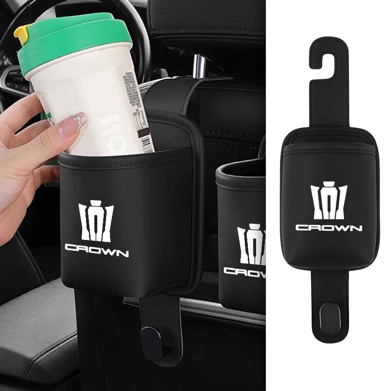 Car storage leather chair back cup holder hook For Toyota Crown JZS171 JZS171W JZX175 JZX171 GRS180 181 182 183 184 200 201 S170