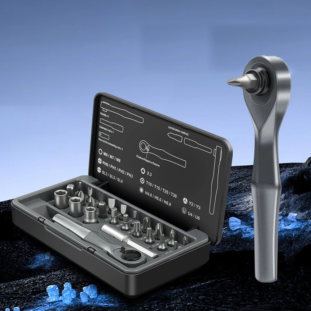 

Набор отверток с трещоткой для смартфонов, 160*88*30 мм (6.29*3.46*1.18 дюйма), для труднодоступных мест, с насадками Hex, Y, U