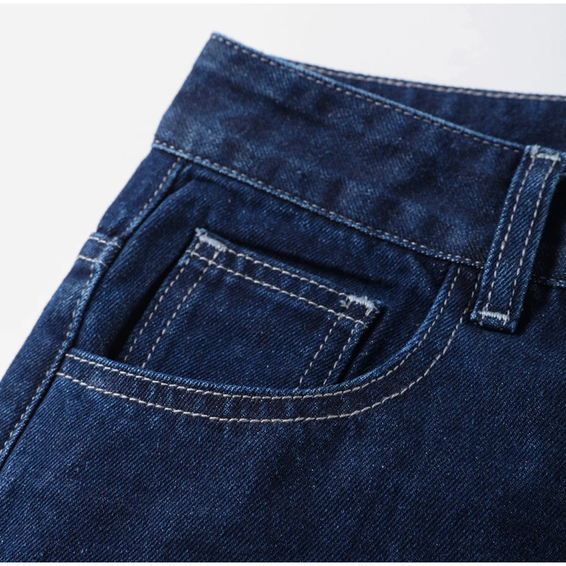 Zweiteiliges Vintage-Jeans-Set für Damen, einreihig, Reversgürtel, Jacke, passende Jeans mit hoher Taille und geradem Bein, lässiges tägliches Outfit – Detail 20