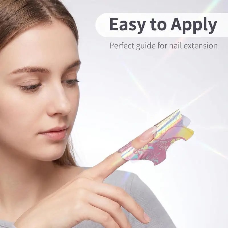 100/300 Stück Nagelverlängerungs-Schablonen-Aufkleberhalter für Gel-Acryl-Tipps, Nagelverlängerungsformen, künstliche Nagelspitzen, Nagelkunst-Werkzeug – Detail 4