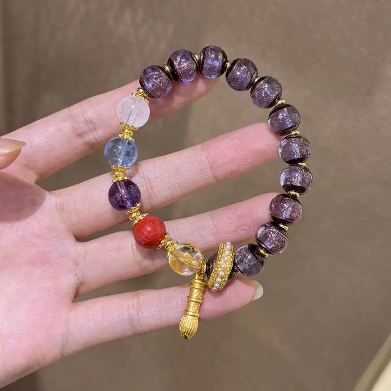 Feng Shui Bracelet Fuyou Duobao Produces Wealth Five-Way God of Wealth Incense Ash Glaze Blessing Graduation Lucky Hand String