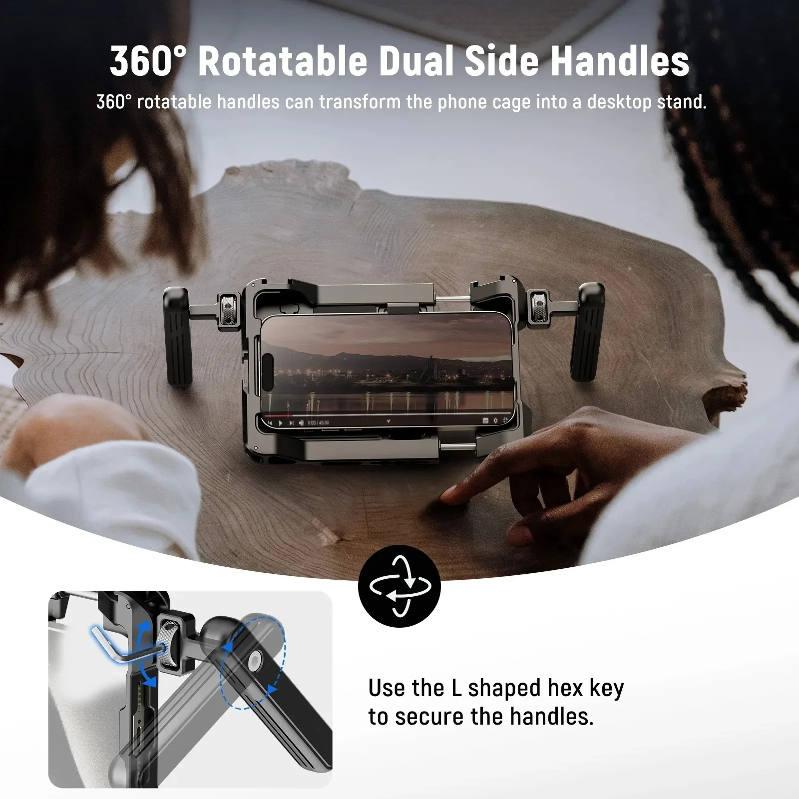 NEW Universal Smartphone Video Rig with Handles 67mm Filter Adapter Phone Cage for iPhone 14 13 15 Pro Max S23 Ultra