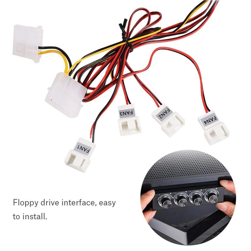 Контроллер вентилятора, 4-канальный компьютерный контроллер скорости вентилятора и температуры для снижения уровня шума для снижения тепла с синей реальностью