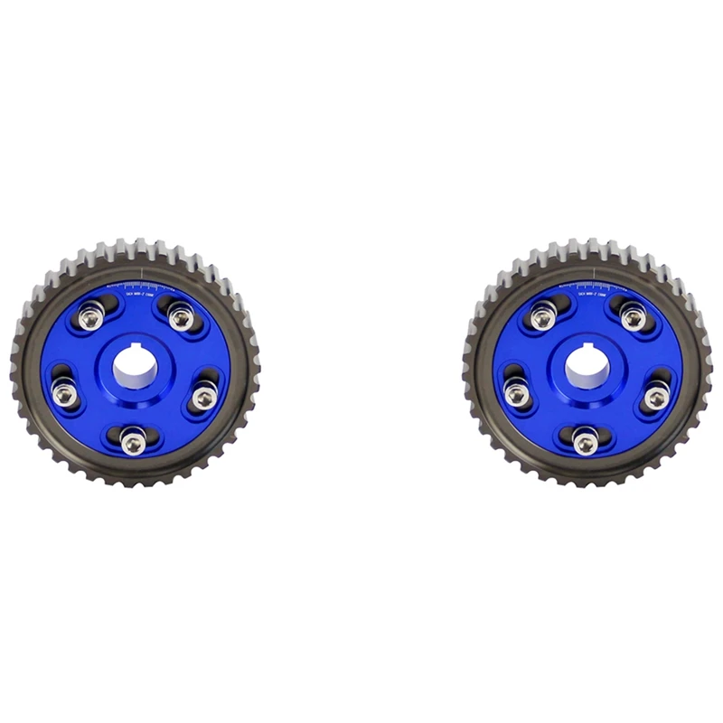 2X Adjustable Cam Gears Pulley Timing Gear For Honda Civic D15 D16 SOHC D-SERIES 88-00 Del Sol 93-97 Blue