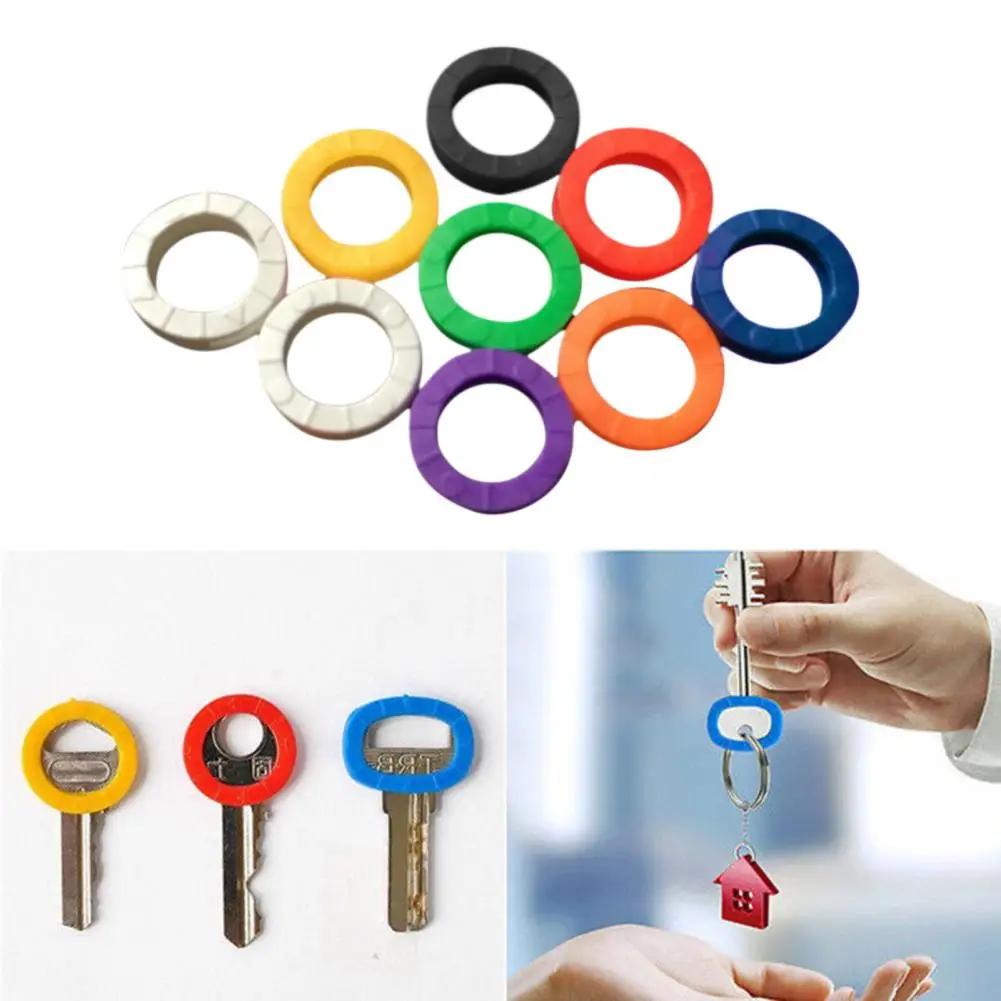 Stretchable Key Covers 32pcs Key Covers Tags Set Soft Rubber Key Identifiers Colorful Plastic Toppers for Standard Flat House