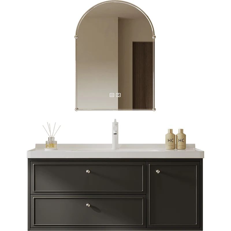 

French washbasin ceramic integrated basin bathroom cabinet oak toilet wash basin cabinet combination