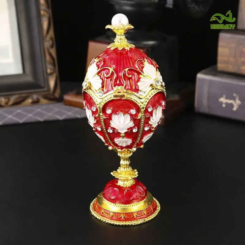An Egg-shaped Jewelry Box Jewelry Storage Box Desktop Storage Box with Diamonds