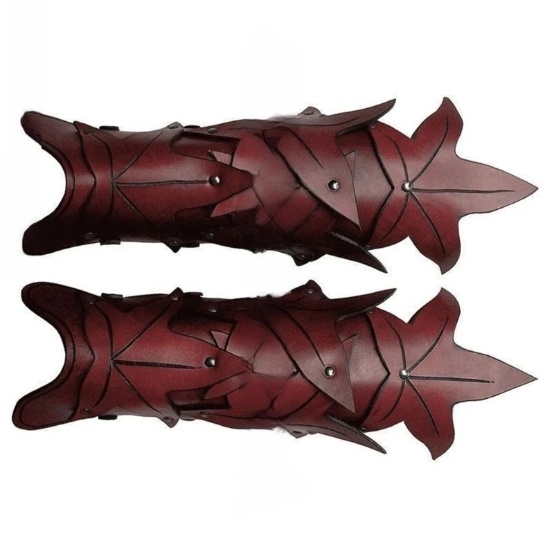 1 Pair Gothic Arm Guard Adjustable Cosplay Medieval Arm Gauntlets for Men Women Vintage Role Play Party Bracers