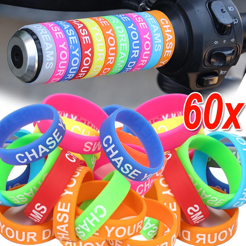 20/40/60pcs Electric vehicle Silicone Non-slip Handlebar Cover Motorbike 30mm Mixed Colour Elastic Handle Rings Motorcycle Parts