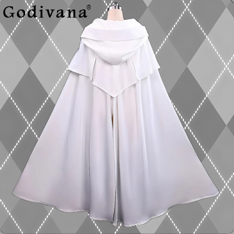 Halloween Party Unisex Cape Women Anime Seraph of The End Hyakuya Mikaela Cosplay Costume Girls Jewelry Accessory White Cape