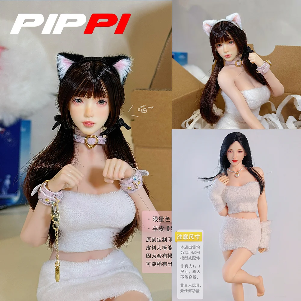 Cerceau d'oreille de chat mignon et Sexy, menottes, accessoires de sculpture de tête, modèle de couvre-chef adapté au corps de figurine de soldat féminin de 12 pouces, 1/6