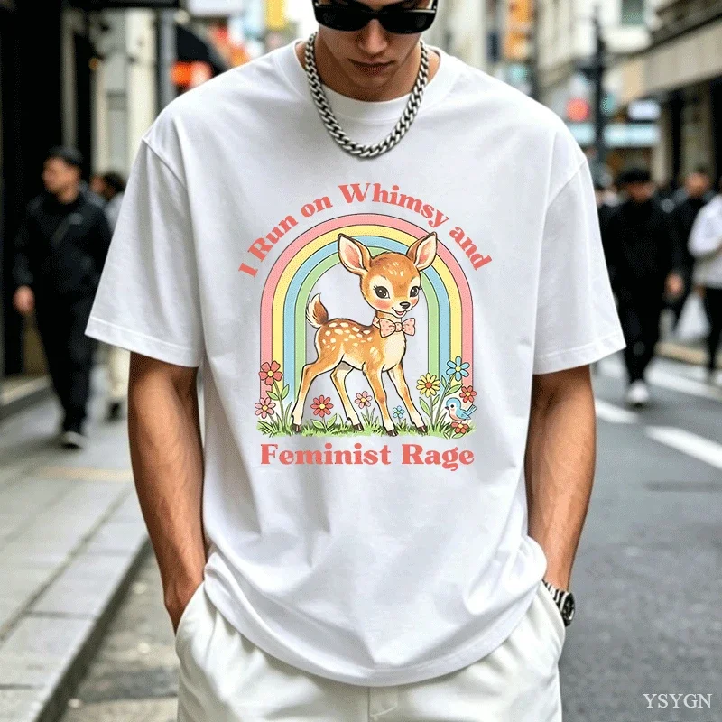 Whimsy and Feminist Rage T Shirt Trendy Men's T Rights Girl & Women Empowerment Graphic T Shirts Causal Short Sleeve Tees Tops