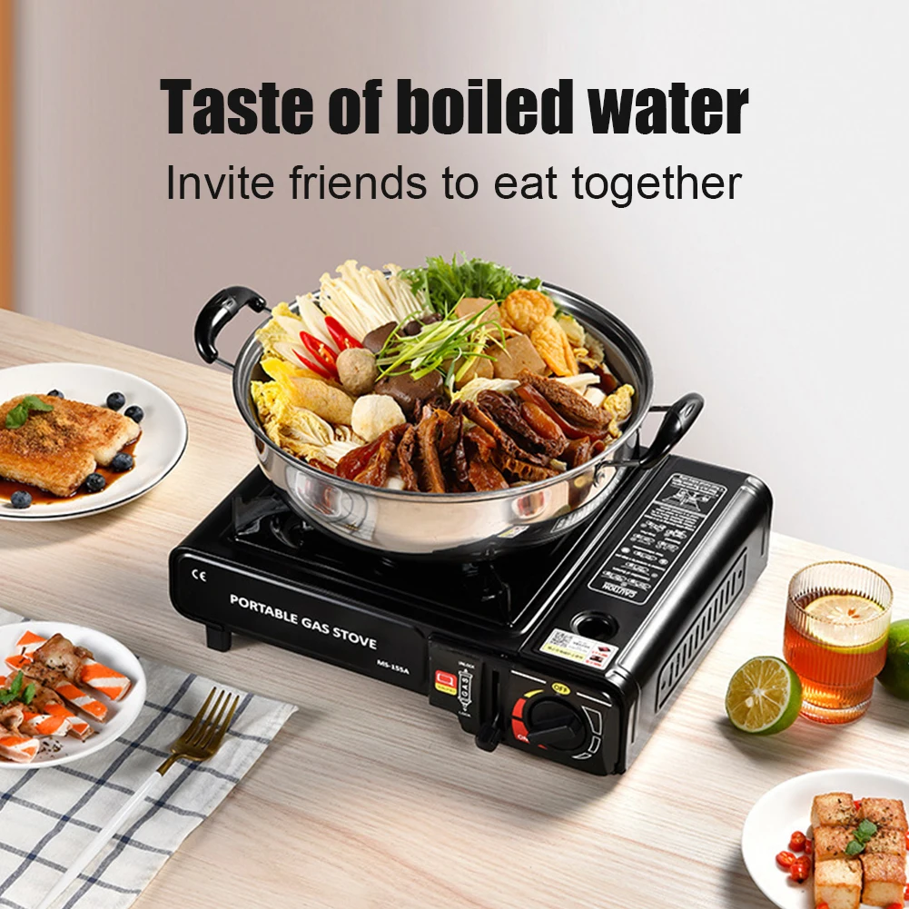 

Automatic Ignition Gas Stove with Safety Lock Camping Butane Stove Portable Gas Stove for Emergency Tailgating Hiking Camping