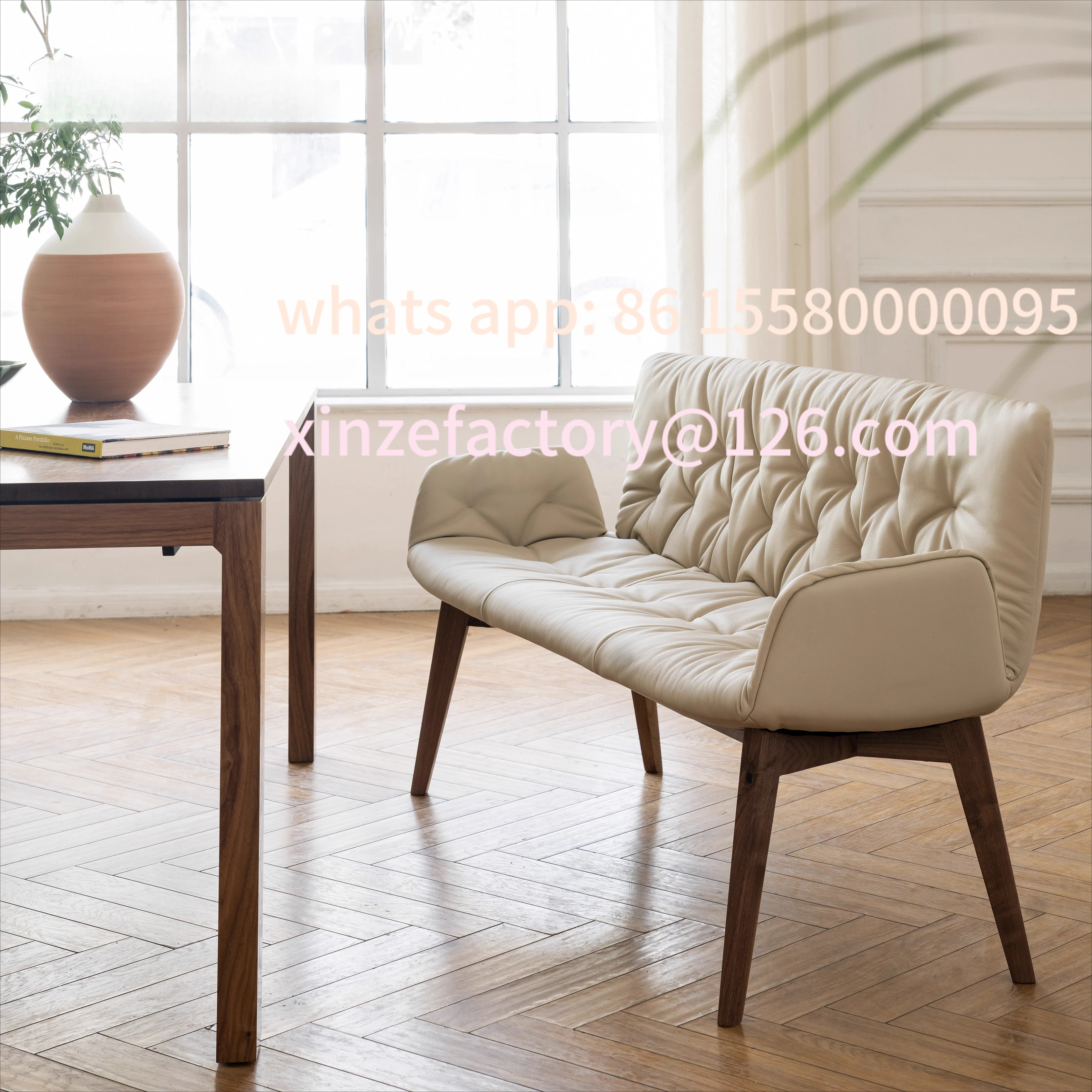 

Customizable bench Nordic simple solid wood