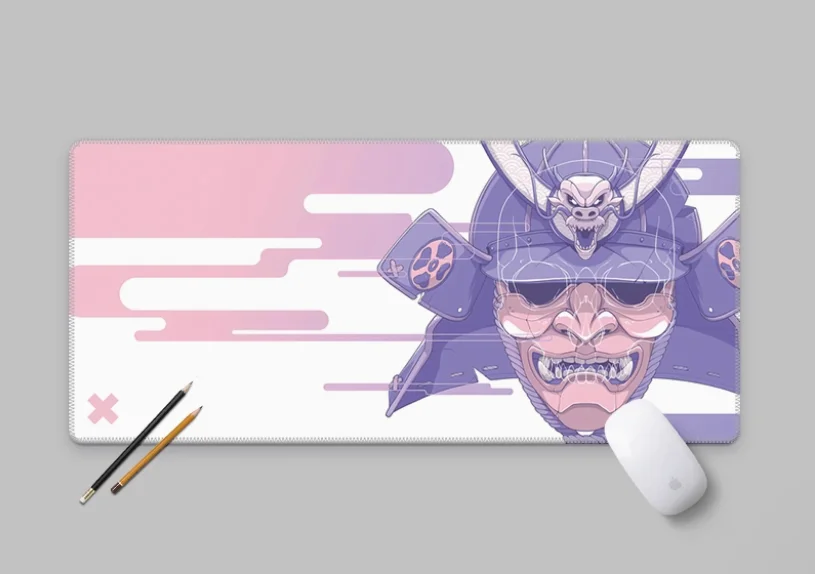 

Japanese Warrior Death Oversized and Thick Gaming Mouse Pad for Boys Cool and Stylish Natural Rubber Mausepad Table Accessories