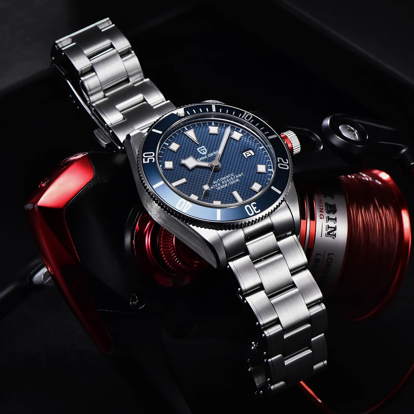 Men's Retro Blue Automatic Watch with Box