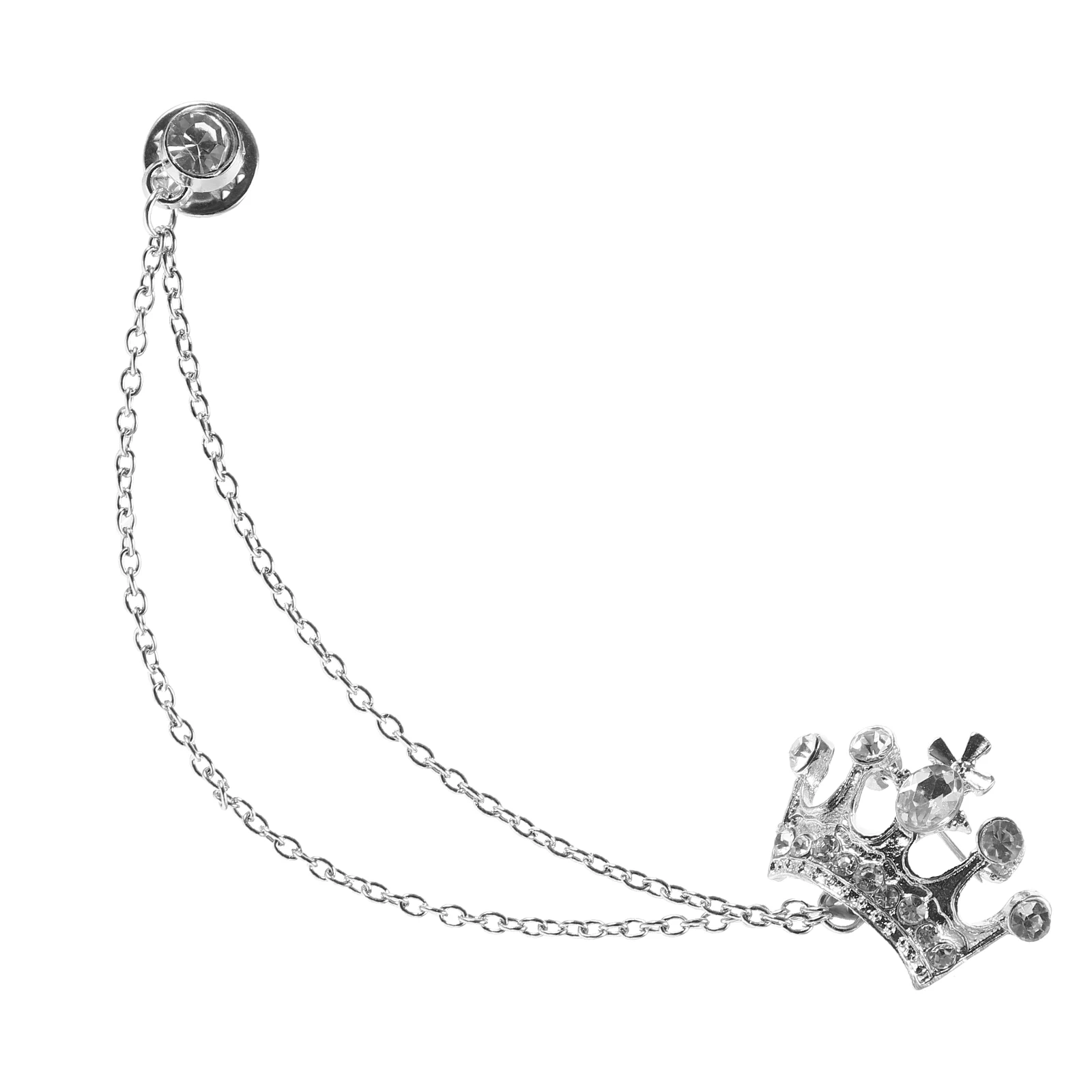 

Crown Chain Pin Vintage Brooch Clothes Brooch Pin Rhinestone Decorative Suit Badge Clothing Accessory Gentleman Hat