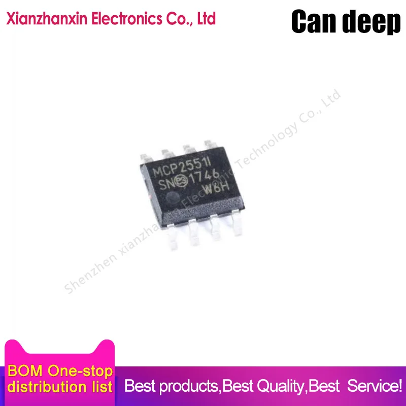 5pcs/lot MCP2551 MCP2551I MCP2551-I/SN SOP8 High speed CAN transceiver chip IC in stock