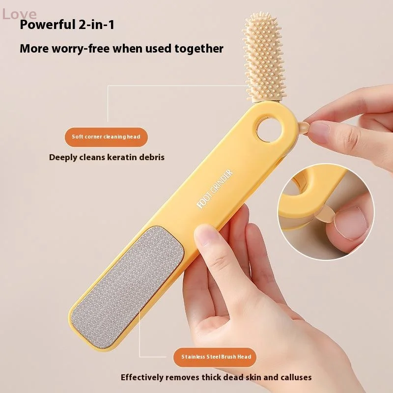 [L&P] مطحنة قدم من الفولاذ المقاوم للصدأ مع فرشاة تنظيف، إزالة مسامير القدم من الجلد الميت إلى نعل كشط الكعب