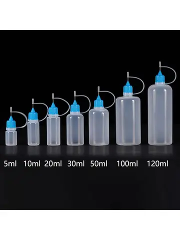 1pc 20-120ml Refillable Dropper Bottles, PE Plastic with Precision Needle Tip, Squeezable Applicator for Oils & Chemicals
