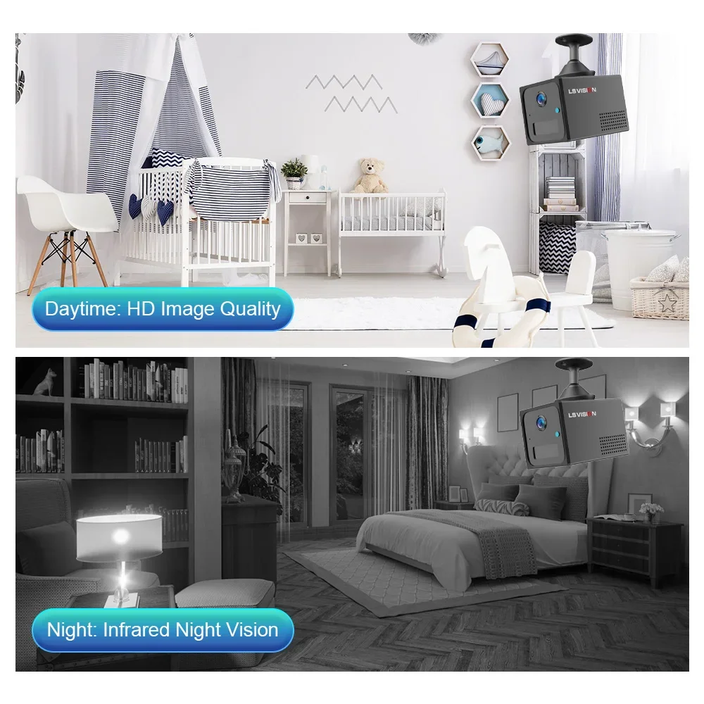 LS VISION 2K 4G SIM Mini Camera WiFi Indoor Security Camera Night Vision PIR Human Detection Wireless Surveillance Cam CCTV Ubox