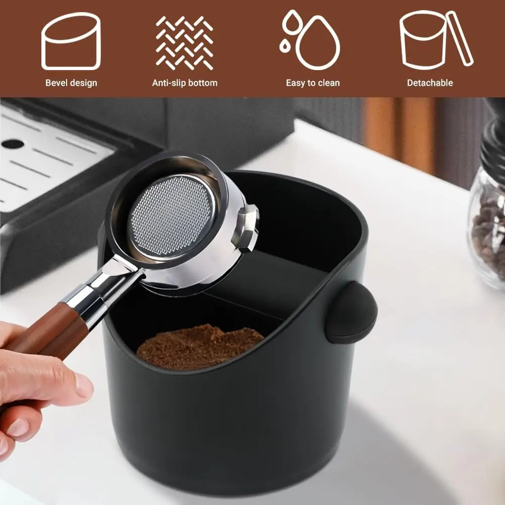 

Espresso Knock Box Coffee Grounds Container Anti Slip Dump Bin Grind For Delonghi Breville Bar Cafe Accessories Barista Tools