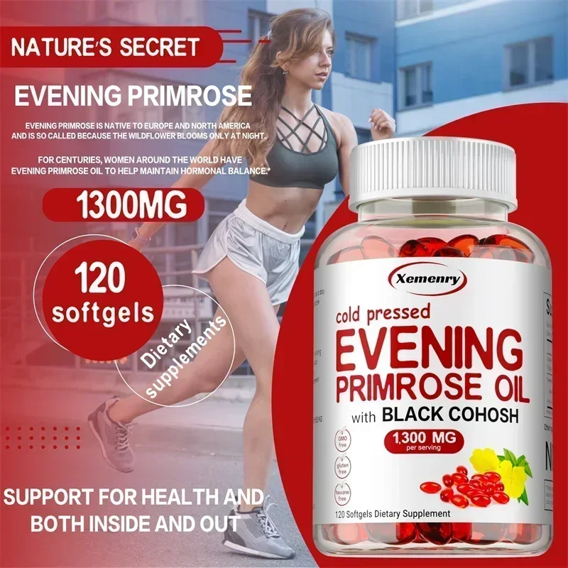 

Evening Primrose Oil Supplement - Balances Hormones, Reproductive Health, Anti-aging, and Maintain Skin Health