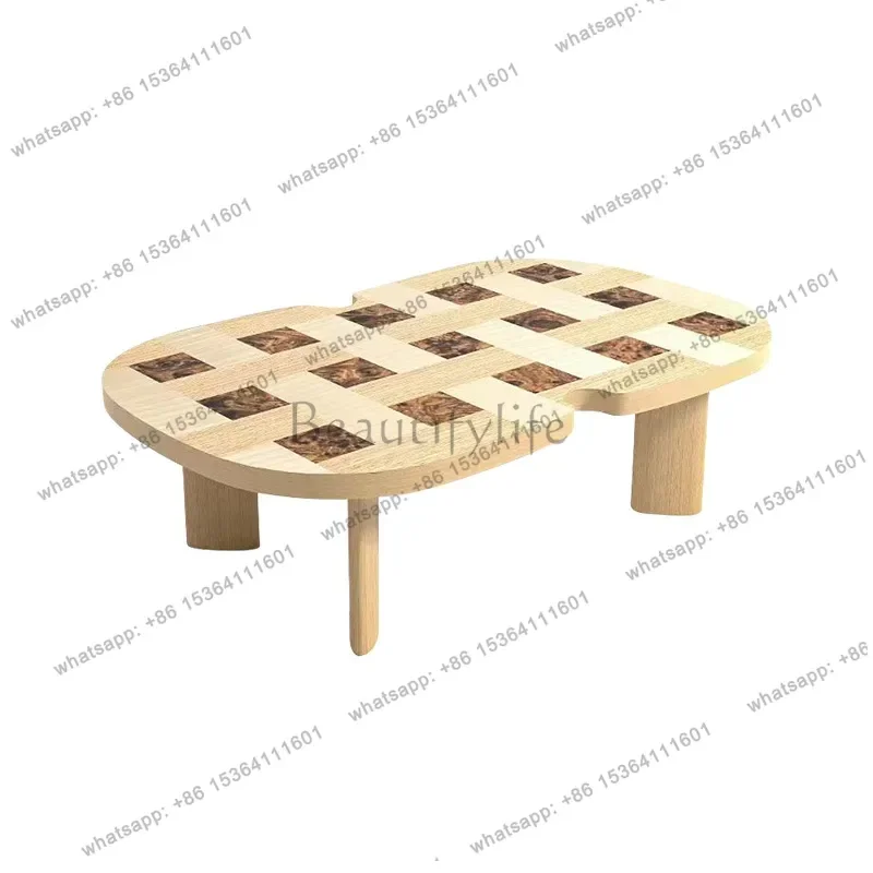 YJ French Cream Style Coffee Table for Small Living Room Cloud Shape Irregular Simple Multi-Functional Table
