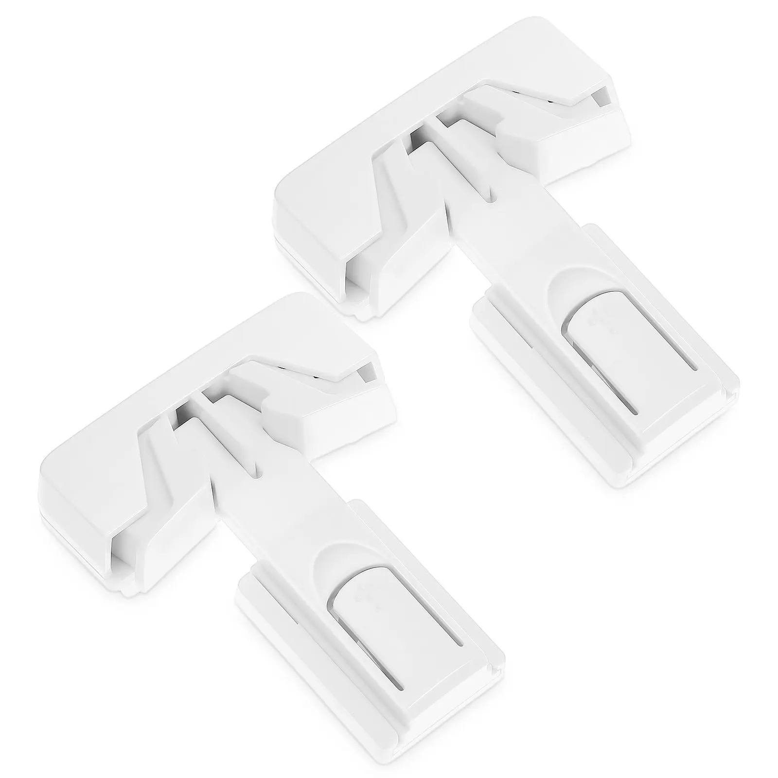 2Pcs White Baby Safety Cabinet Locks Strong Adhesive Furniture Locks for Refrigerator Freezer Pantry Cabinets Toddler Proof