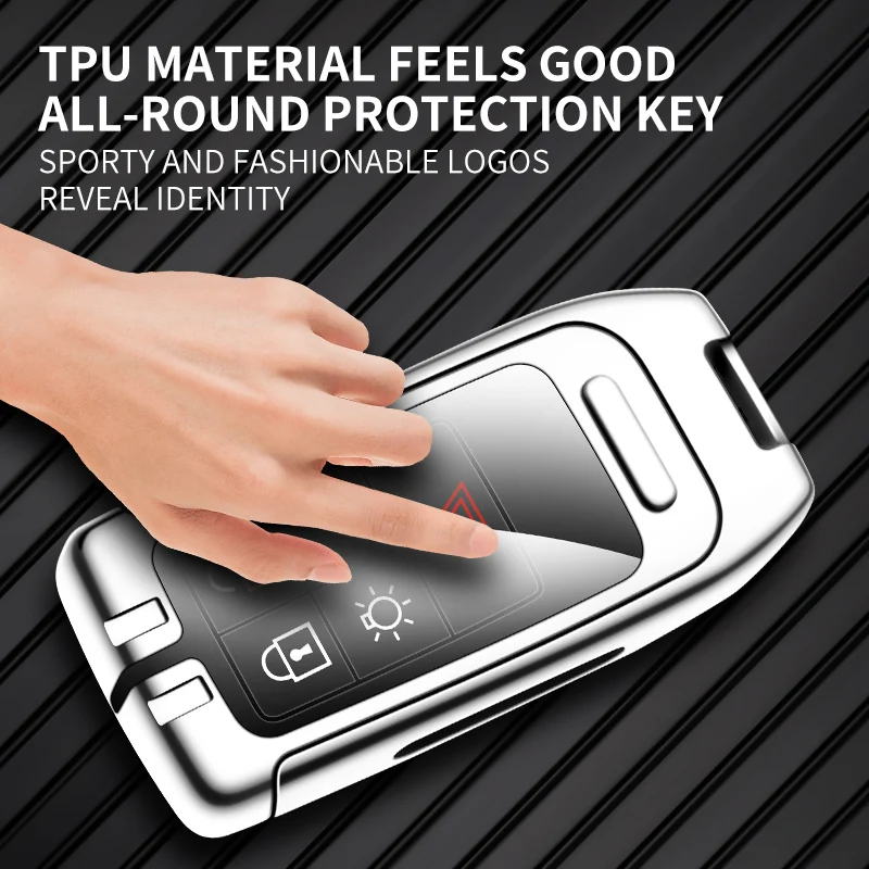 Car TPU Zinc Alloy Key Case Bag For Volvo S80 S60 S40 T5 T6 AWD Car Key Chain Metal Key Shell Interior Decoration Accessories