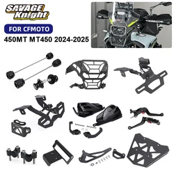 For CFMOTO 450MT MT450 2024-2026 License Plate Bracket Headlight Guard Axle Wheel Crash Sliders Handguard Motorcycle Accessories