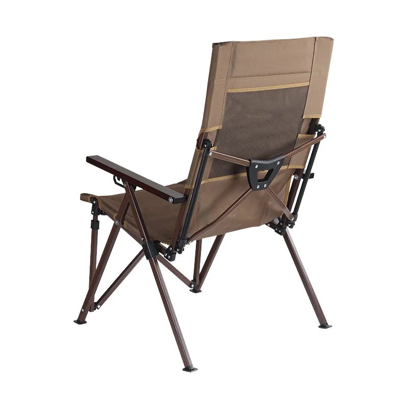 

Foldable Metal Camping Chair with Cup Holder Armrest for Beach Outdoor Concerts Sports Travel Garden Use