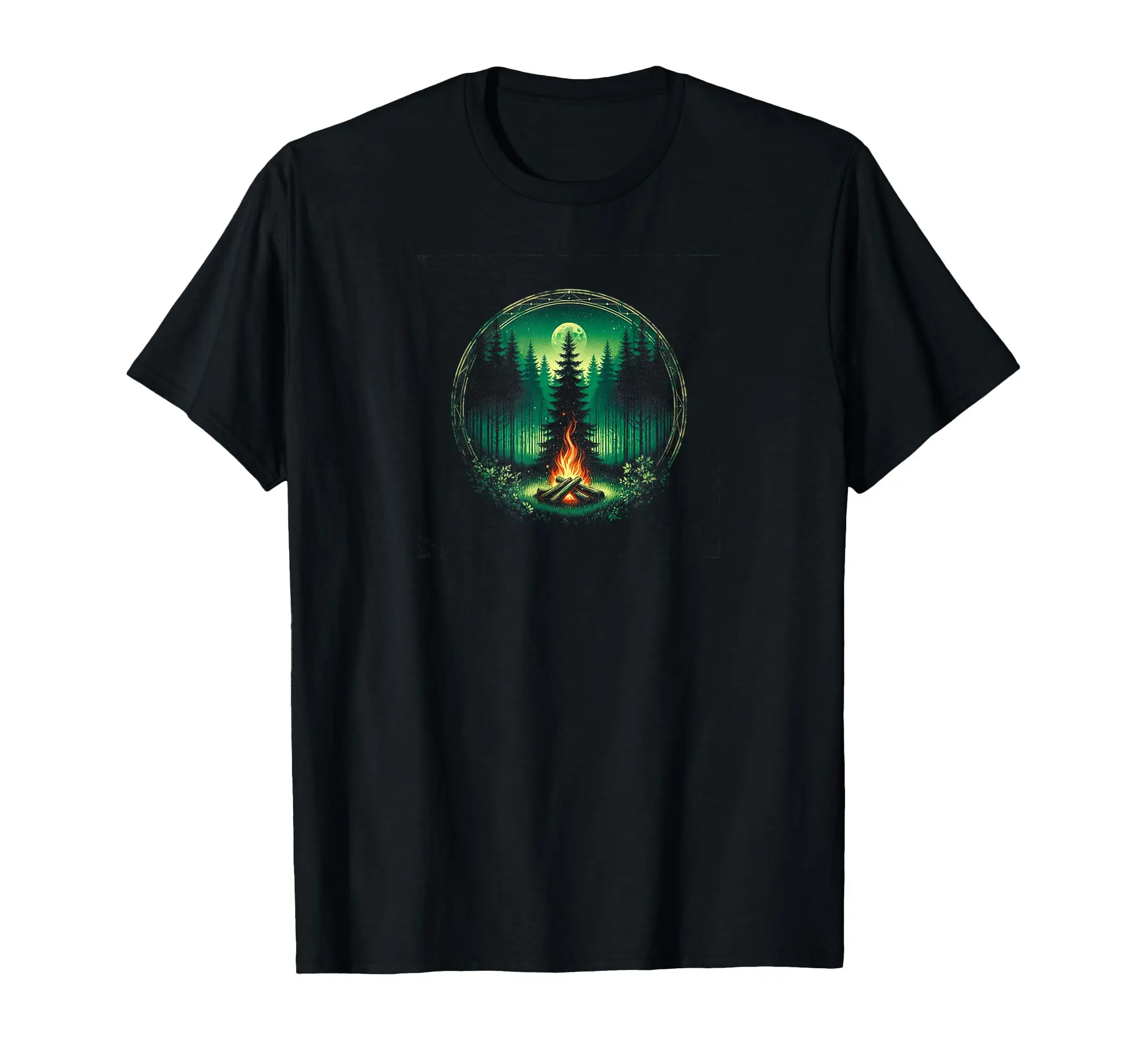 

Enchanted Forest Bonfire T-Shirt Black Short Sleeve - T-Shirt - All Seasons