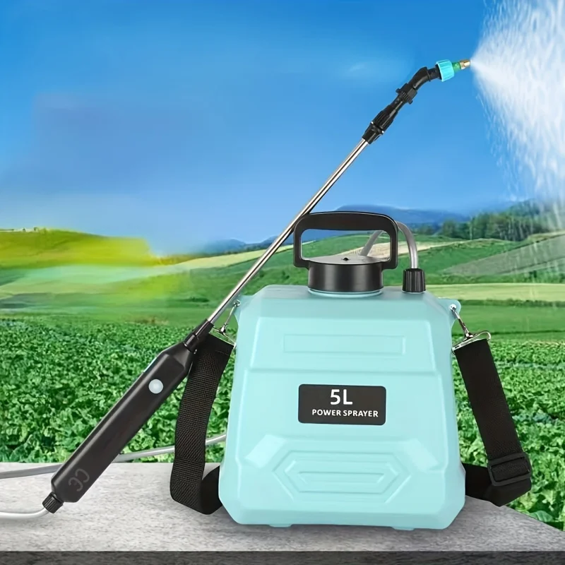 

5L Portable Garden Sprayer with USB Rechargeable Battery - Adjustable Mist Spray, Expandable Hose, Durable PP Mate