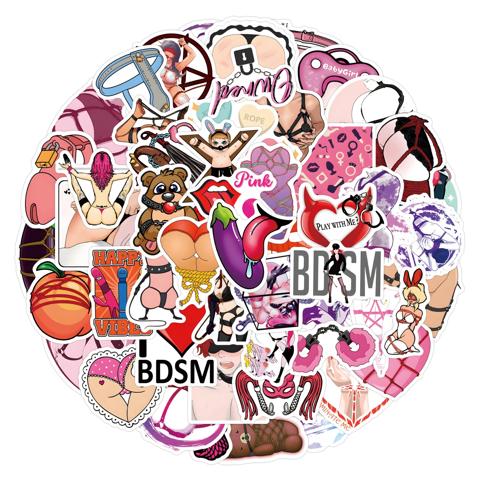 10/30/60/120PCS Hentai Cartoon Stickers Funny BDSM Graffiti Waterproof Decoration Laptop Phone Guitar Bike Skateboard Decals