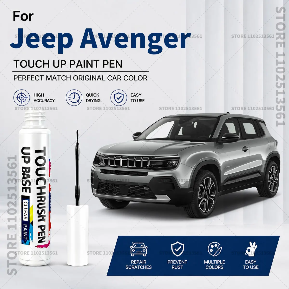 Automotive Paint Pen Car Scratch Remover Touch Up Repair Pen DIY Vehicle Paint Repair Tool Accessories For Jeep Avenger White
