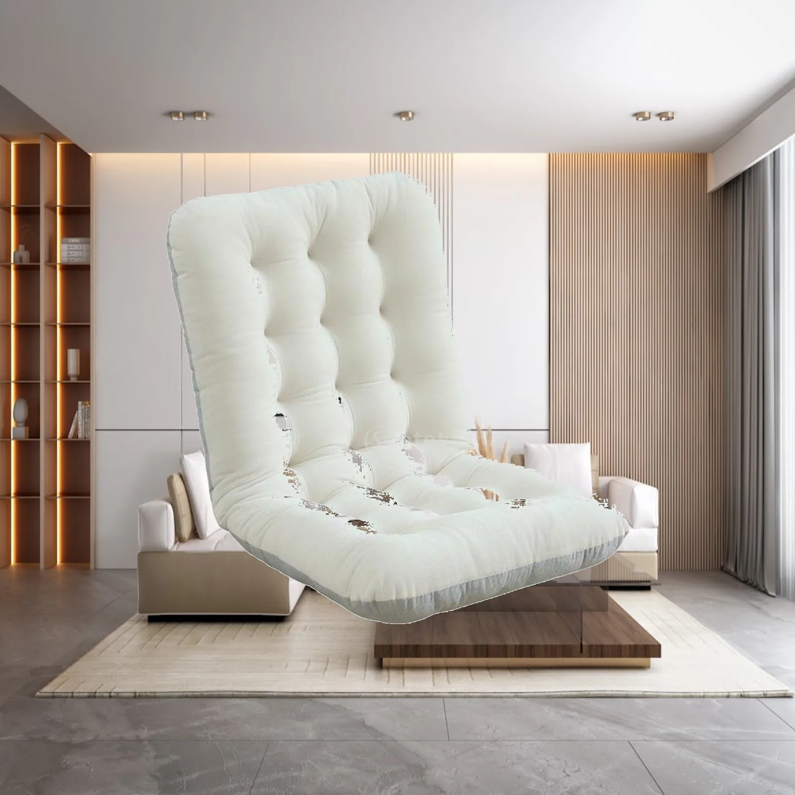 Tufted Office Seat Cushion with Non Slip Bottom Thick Plush Chair Pad for Computer Chair in Study Room