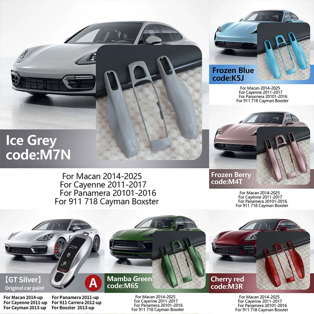 

for Porsche Car Key Case Covers Set Shell Panamera Spyder Carrera Macan Boxster Cayman Cayenne 911 970 981 991 C9A M7Z K5J C9X