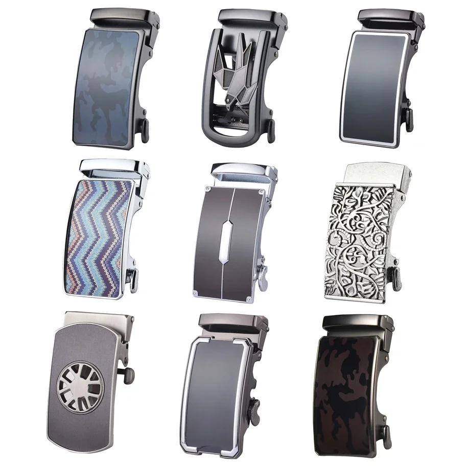 Fashion Mens Business Alloy Automatic Buckle Unique Men Belt Buckles 3.5cm Ratchet Apparel Accessories Designer Buckle Head B799