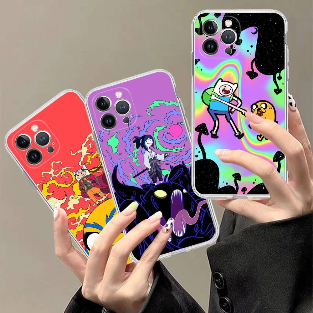 Cartoon Adventure Time Phone Case for iPhone 15 8 7 6 6S Plus X SE 2020 XR XS 14 11 12 13 Mini Pro Max Mobile Case