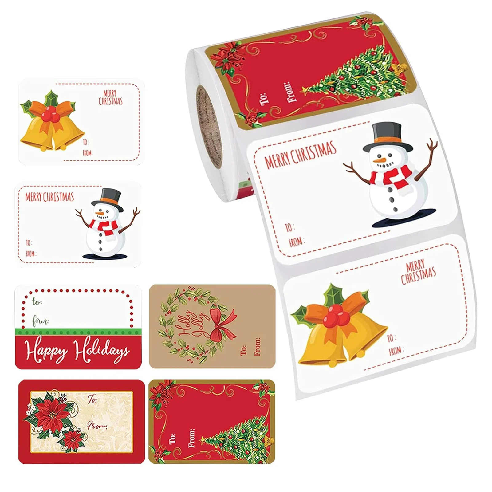 Christmas Gift Tag Stickers Self Adhesive Party Favors Label Stickers for Christmas Card Envelopes