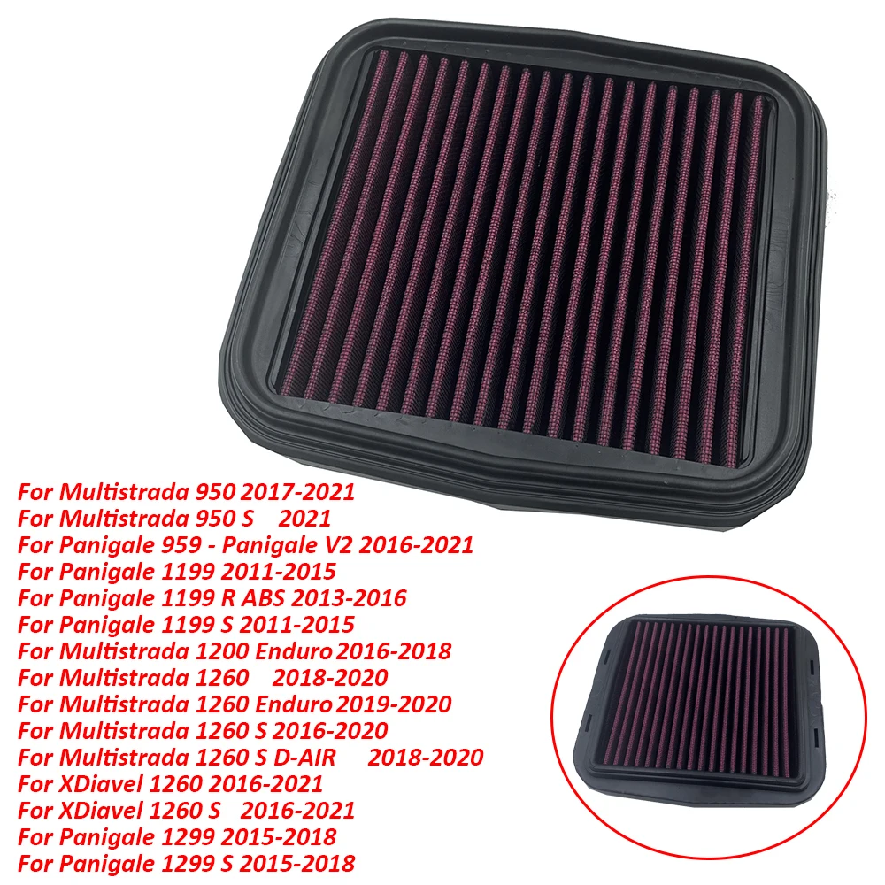 

For Ducati Multistrada 950 1200 1260 Enduro V2 Panigale 959 1199 1299 Motorcycle Air Intake Filter Cleaner High Flow Air Filter