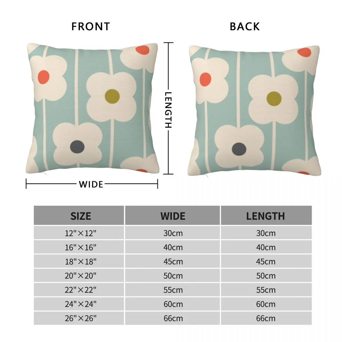 Orla Kiely Multi Stem Square Pillowcase Pillow Cover Polyester Cushion Zip Decorative Comfort Throw Pillow for Home Living Room