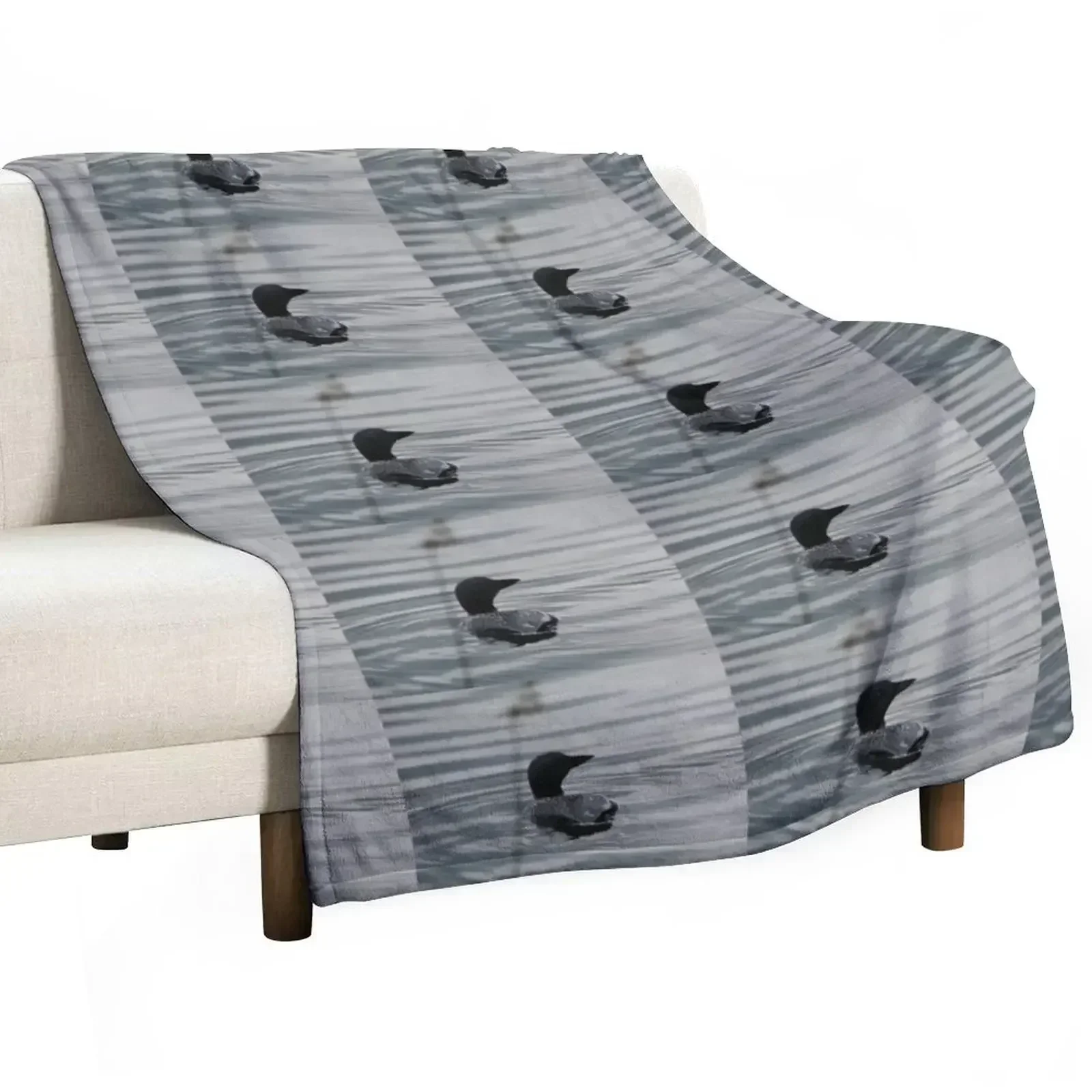 

New Canadian Loon Silhouette Throw Blanket Hairy manga Furry Blankets