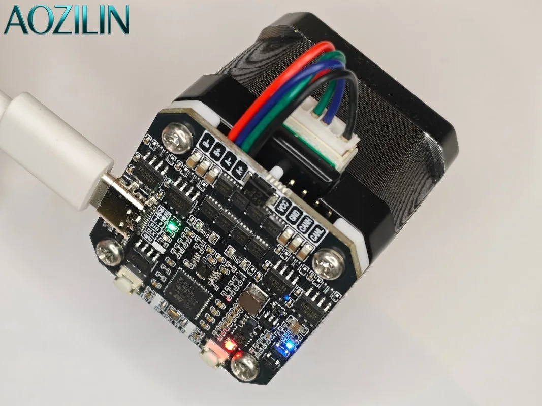 AOZILIN Integrated NEMA17 42 Stepper Motor FOC Development Board Kit Sensor Based Triple Closed Loop Vector Control