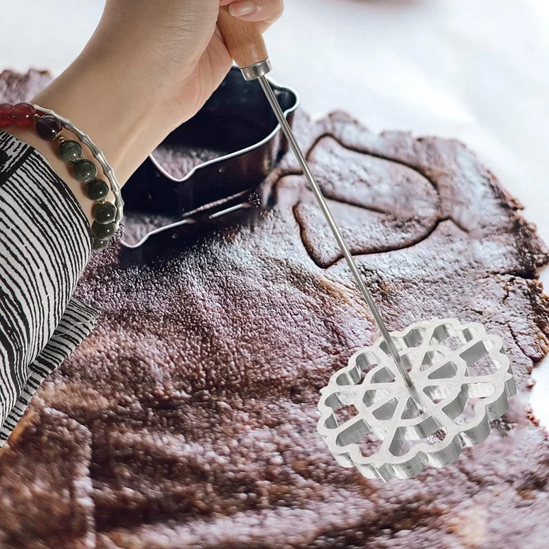 Molde De Waffle De Alumínio Com Alça, Fabricante De Roseta Sueco, Biscoito Timbale ettes