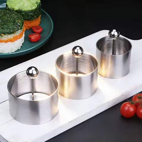 Round Cake Mousse Ring Stainless Steel Non Stick Easy to Demould Food Mold Versatile for Rice Ball Sushi Baking Kitchen Tool