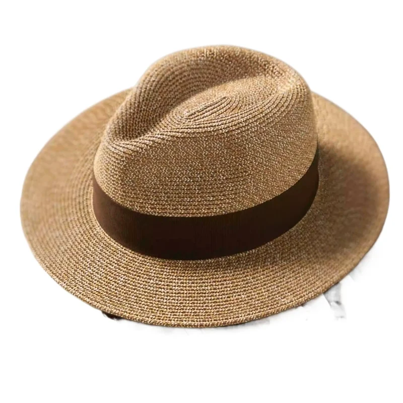 Summer straw hat for both men and women with large head visor visor UV protection Panama top hat