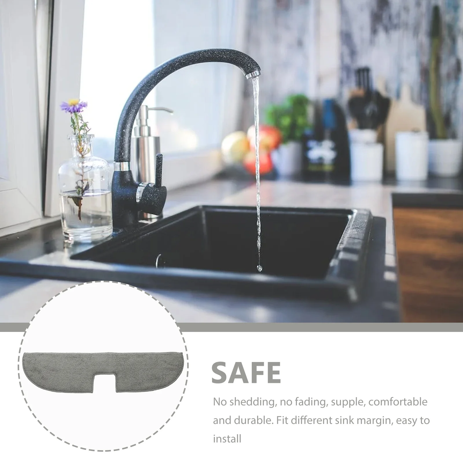 

Anti- Kitchen Sink Protector Absorbent Pad Water Catcher No Fade Washable Home Sink Absorbent Pads Supply