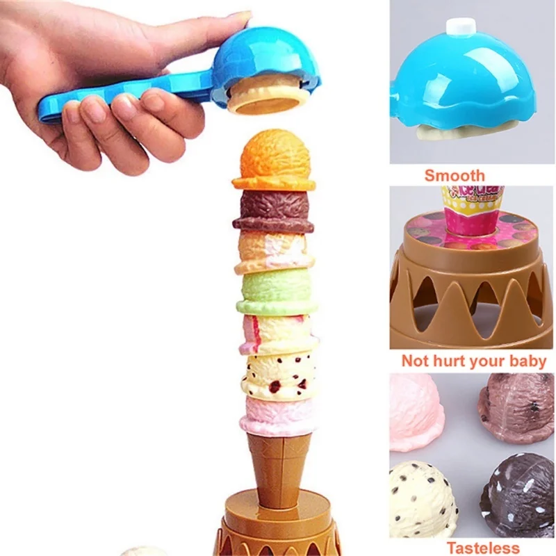 Tour de jeu de crème glacée pour enfants, 16 pièces, jouets éducatifs, jouet alimentaire, Simulation amusante et Durable, jouet de cuisine